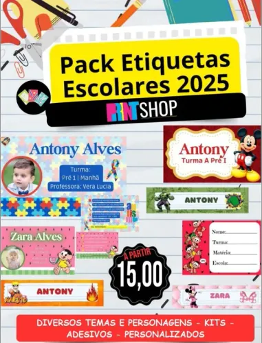Etiquetas Escolares Personalizadas 2025