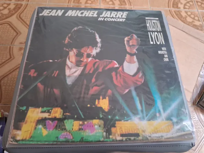 Lp disco de vinil Jean Michel Jarre concerto Houston Lyon