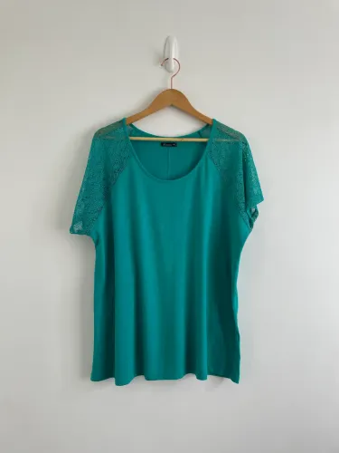 Blusa feminina tam 54 verde manga curta da VivaPlus