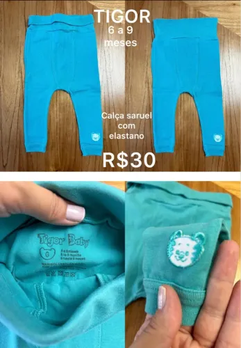 Calça Saruel Tigor T. Tigre Bebê 6 a 9 Meses