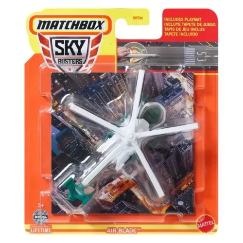 Matchbox Sky Busters Helicóptero Air Blade Mattel - Com Tapete De Cenário