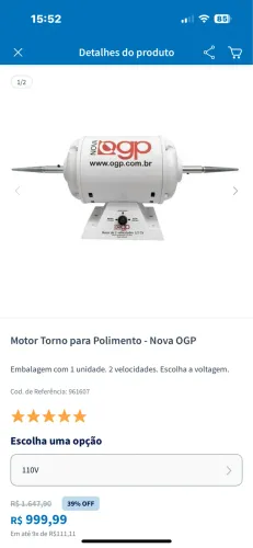 Motor torno de polimento - Nova OGP