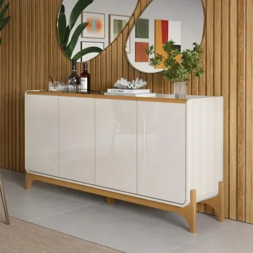 "Sofisticação Instantânea: Buffet Aparador Lion 166cm, 4 Portas, Pronto para Sua Casa"