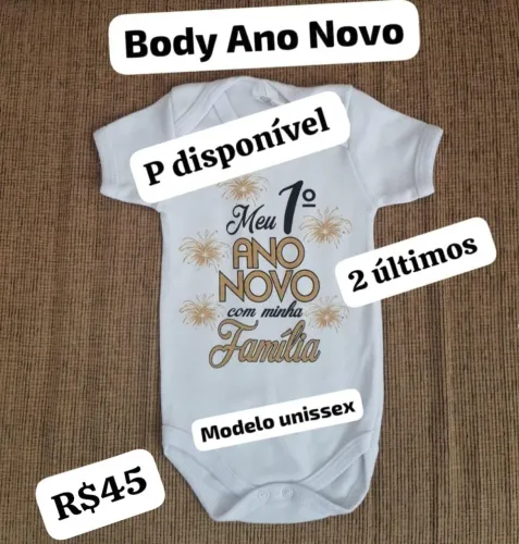 Body Bebê Ano Novo UNISSEX R$45