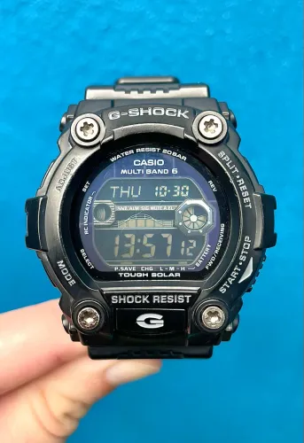 Relógio Casio G-Shock GW-7900b Solar Multiband Tábua Maré Lua Preto Blackout 