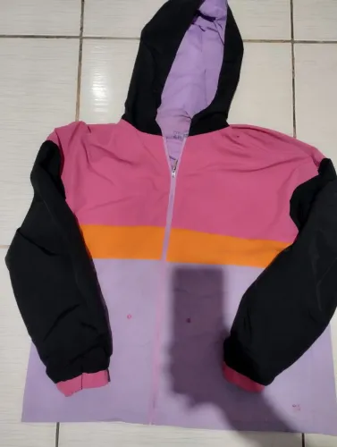 Jaqueta esportiva oxer corta vento colorida com capuz