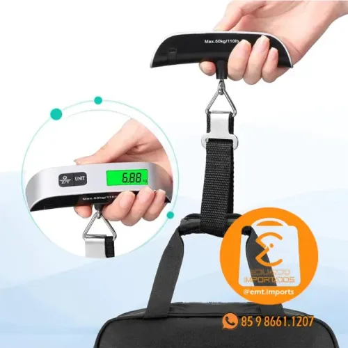 Balança Portatil Digital de Mão com Alça Até 50kg BM-A09