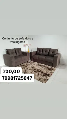 Conjunto de sofá dois e três lugares