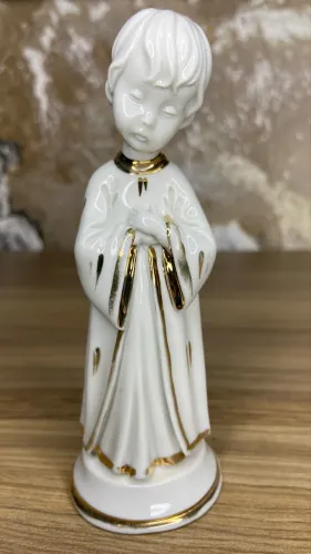 Escultura Capodimonte Limoges Porcelana 'Praying Angel' | Antiguidades | Donareliquias