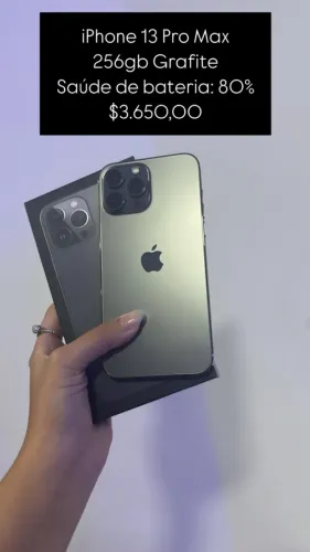 iphone 13 Pro Max / 256gb / Grafite / saúde de bateria: 80% / loja física $3.650,00