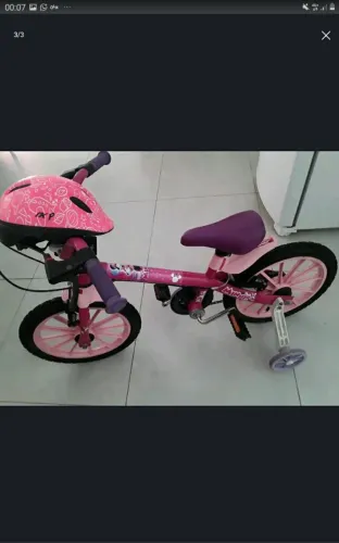 Bicicleta infantil aro 16 com capacete