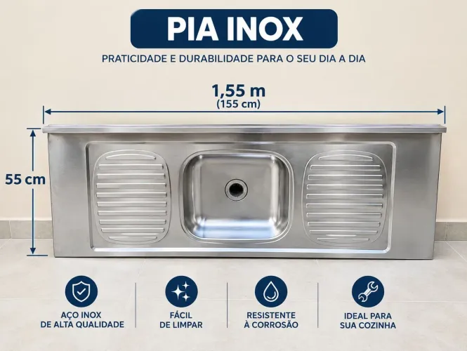PIA INOX - 1,55 m x 55 cm