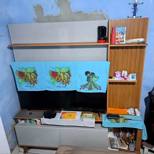Rack Painel TV 55" Home Dália Nota Fiscal Nature/ Off White Zerooo Aceito Cartão