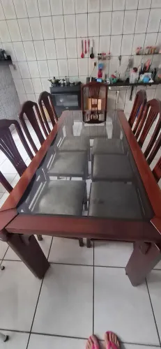 Mesa de vidro madeira