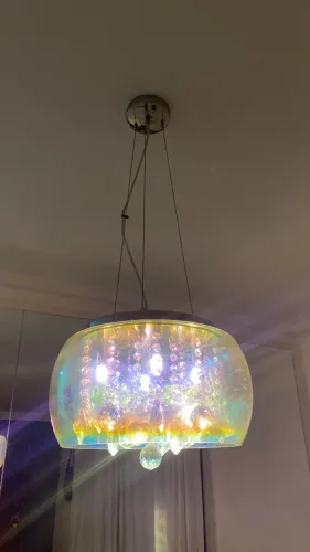 Lustre redondo 40cm de cristal.