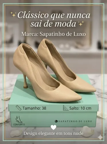 Scarpin Nude Sapatinho de Luxo - Tamanho 38