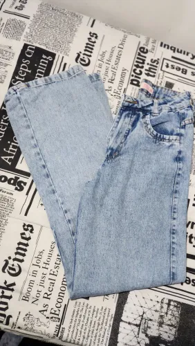 Calça wide leg 38 Jeans Claro 