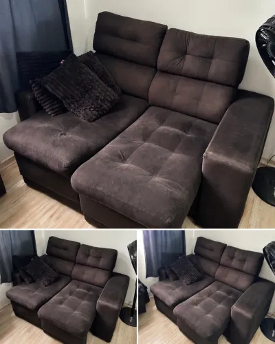 Sofa 2 lugares retrátil preto