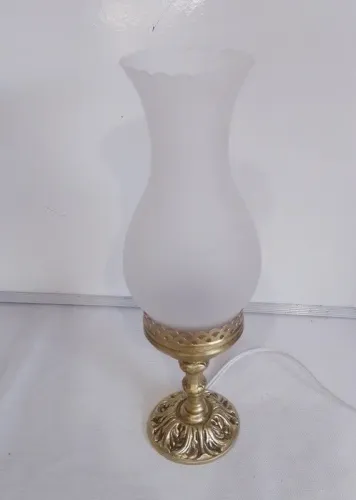 abajur candieiro com vidro fosco