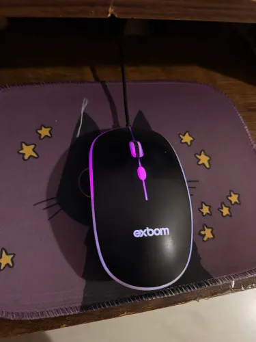 Mouse com fio gamer Exbom com luz RGB