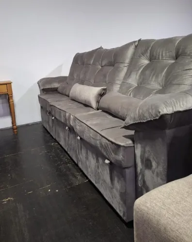 Sofá infinity 2,90m retrátil e reclinavel, Molas ensacadas, espuma d-33