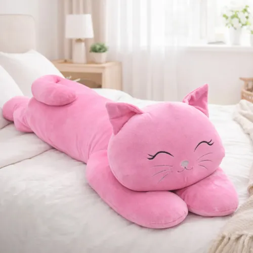 Travesseiro Gato Gigante Corpo Inteiro Antialérgico