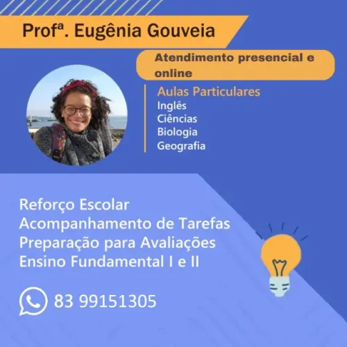 Aulas de reforço e particular- Profª Eugênia