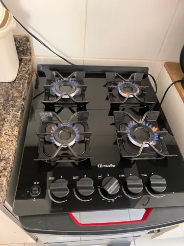 Fogão 4 Bocas Mesa de vidro Mueller Automático