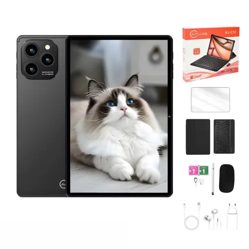 Tablet 10.1" com Teclado+Mouse 6GB RAM 128GB Android 13 Câmera 50MP