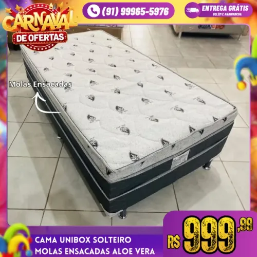 Cama Unibox Solteiro Molas Ensacadas 