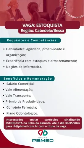 Vagas para estoquista