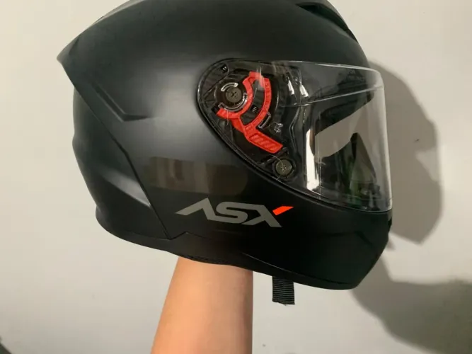Capacete ASX City Solid Preto Fosco 60/L + Viseira Preta