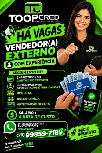 Estamos contratando vendedor (A), INICIO IMEDIATO