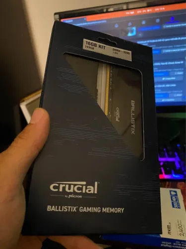 16Gb DDR4 (2x8) 3200MHz, CL16, Crucial Ballistix Sport LT, Memória RAM