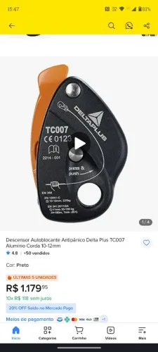 Descensor autoblocante antipanico 