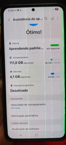 S21 plus com listras na tela