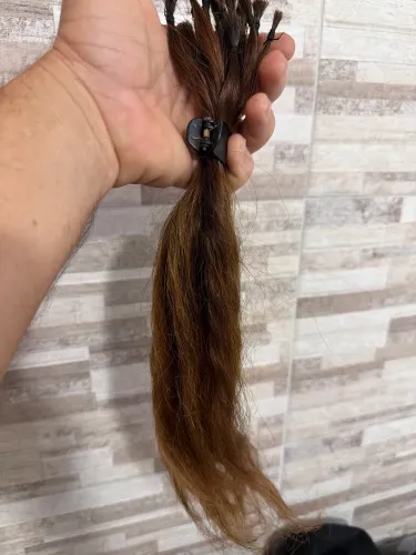 Cabelo humano castanho escuro 50 cm 200 gramas
