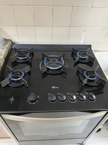 Fogão de Piso Fischer Gran Cheff Cooktop Essy Clean 5 Bocas com Forno Grill