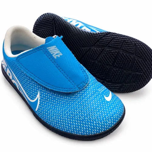 Tênis Nike Infantil Semi Novo - Modelo Mercurial "Just Do It" Azul, Tamanho 27BR