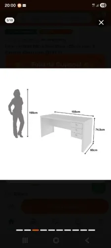 Escrivaninha Mesa Escritório Branca