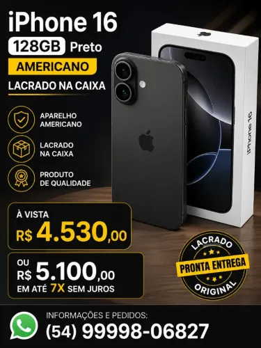 iPhone 16 128 g novo lacrado