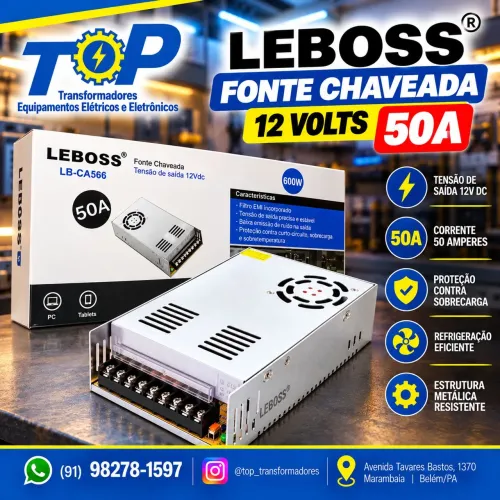 Fonte chaveada 50A 12v