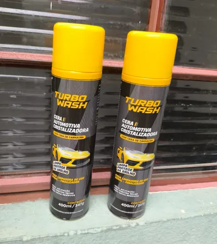 Kit com 2 Cera Automotiva Cristalizador Turbo Wash 400ml