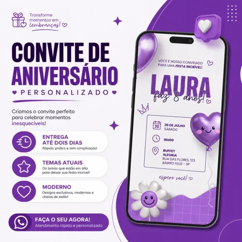 Convites Digitais personalizados | $20,00
