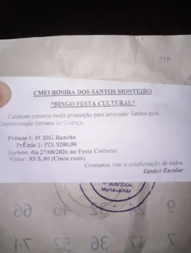 Bingo ! Festa Cultural !cidade nova - Manaus-Am