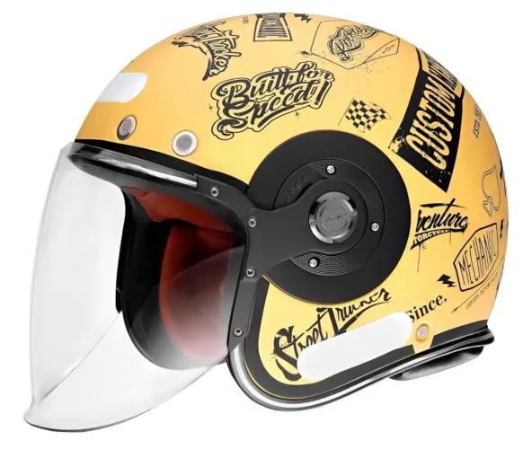 Capacete Smk Amarelo Fosco Retro Jet Tracker Ma6 TAM 60