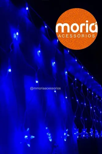 Cascata Rede Estrela De Natal 120 Leds 8 Funções 3 metros 