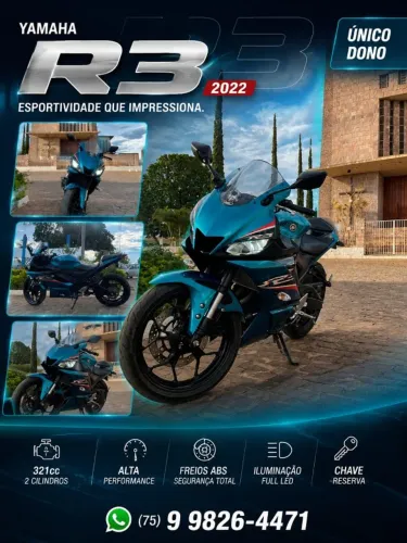 Yamaha R3 2022 - Pouco Uso, Estado de Zero