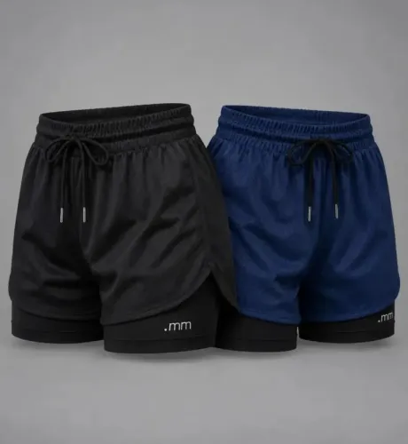 Kit 2 Short Duplo Compressão Fitness Bermuda Treino Feminino