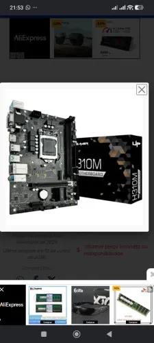 Placa Mãe Up Gamer H310M, Intel LGA 1151, M-ATX, DDR4, M.2 Nvme, UP-H310M + processador 